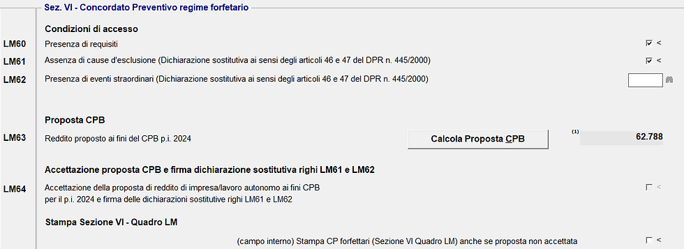 Esempio concordato forfettario
