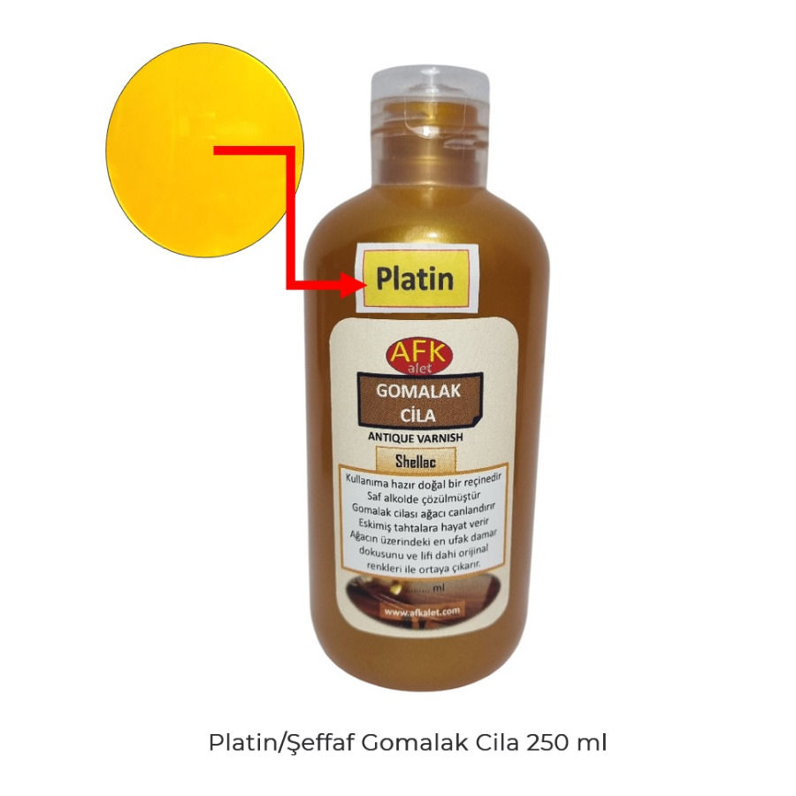 Küçük resim: Gomalak cila - Shellac (Hazır) -Klasik&Platin Şeffaf) -