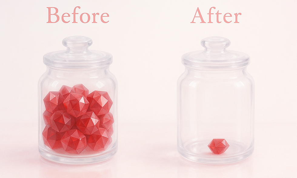 Before/After:避妊インプラントで減少した経血量のイメージ