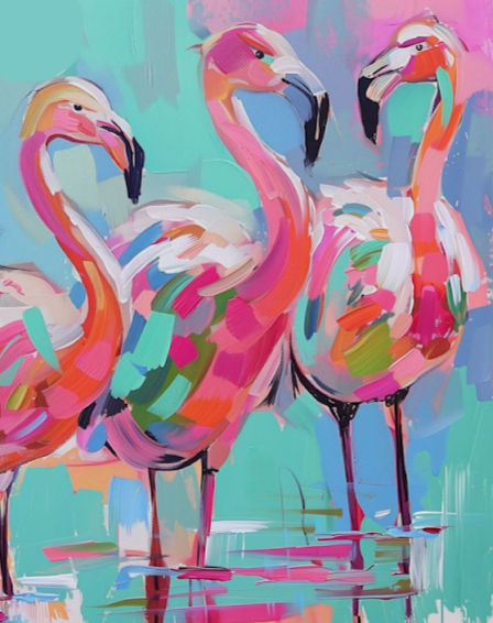 Sip & Paint Funky Flamingos July 31st 5:30 pm 