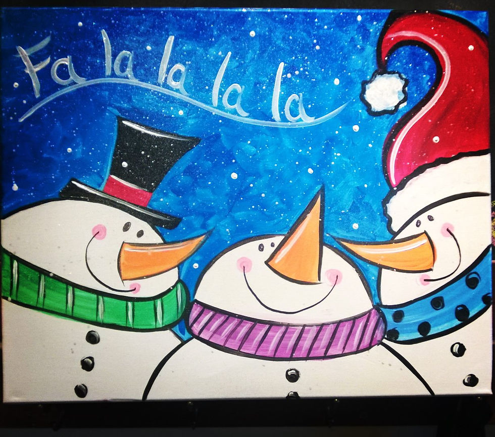 Sip & Paint Caroling Snowmen Jan 5th 6-8 pm 