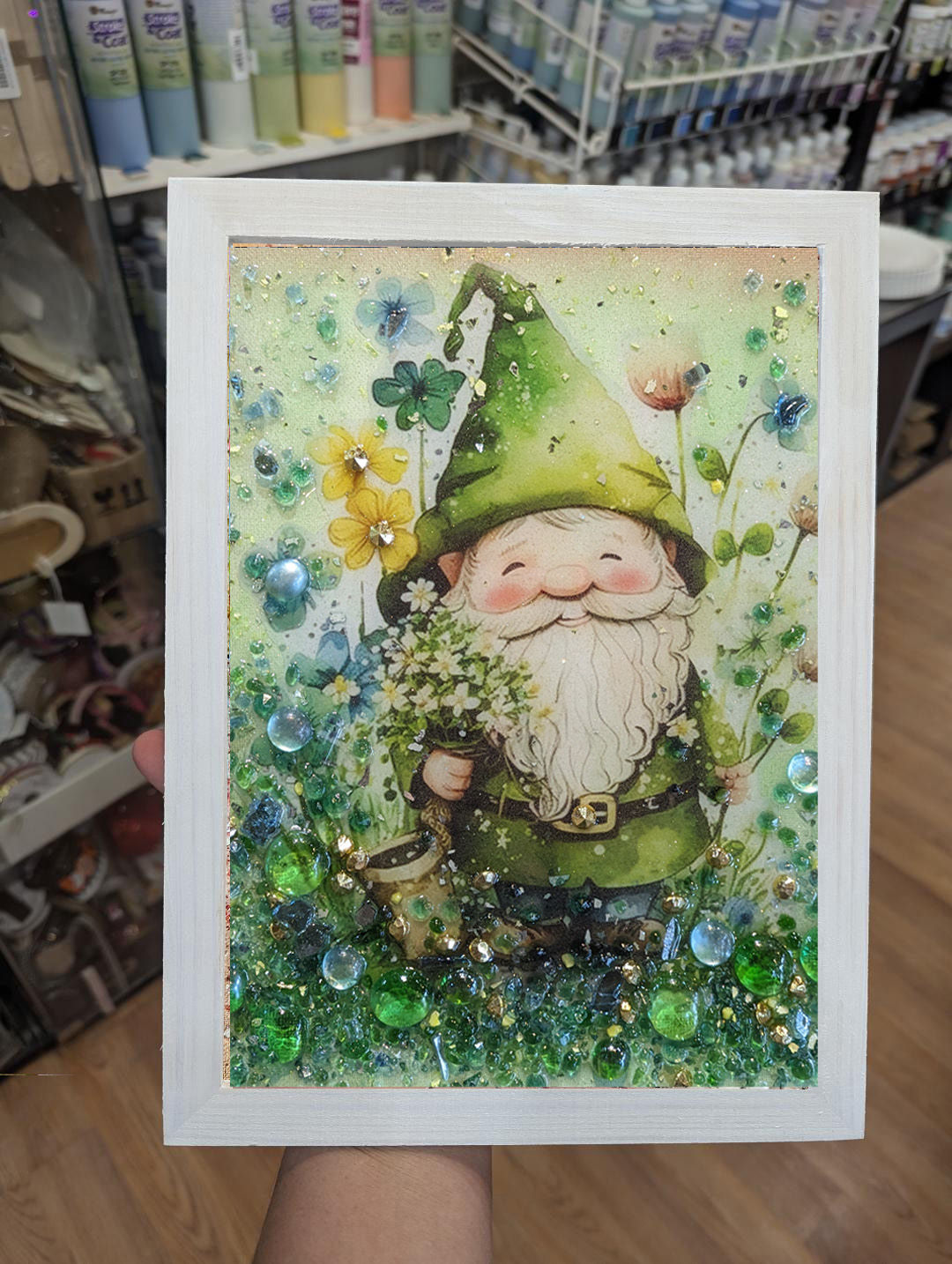 DIY Crushed Glass Panel Irish Leprechaun