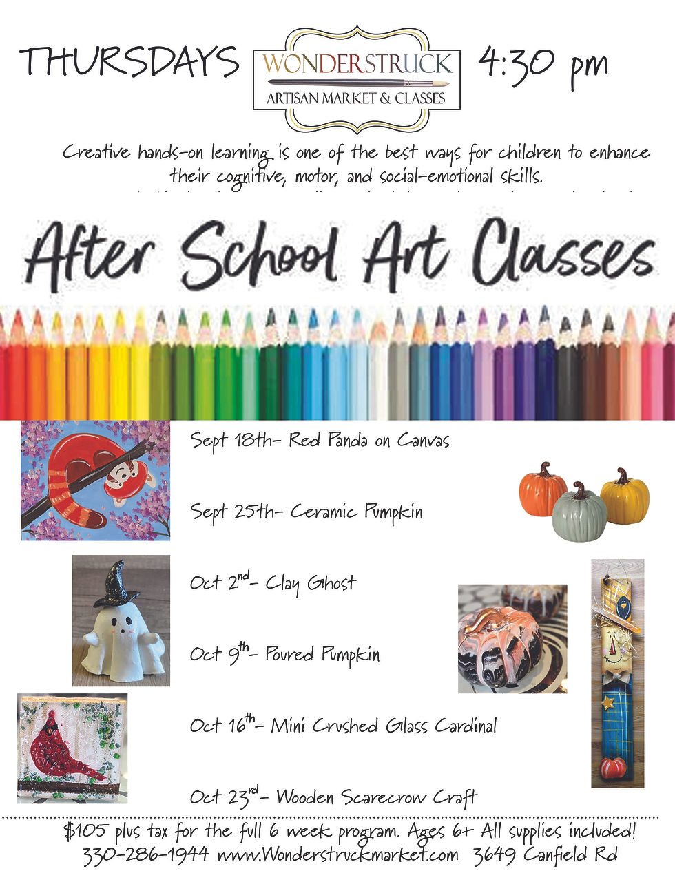 After School Arts Thursday Program Sept 18th 4:30 pm 