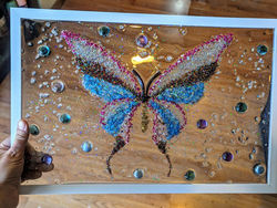 Clear Crushed Glass Butterfly