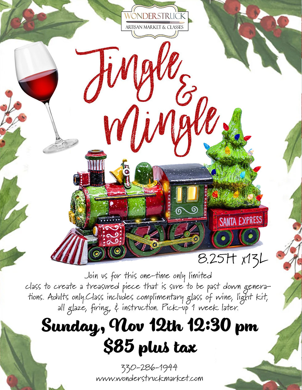 Ceramic Light-Up Train Nov 12th 12:30 pm  