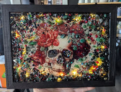 CG Light Up Rose Skull