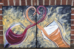 Couple's Wine & Beer Canvas