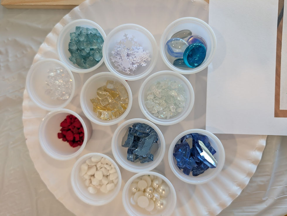 Thumbnail: DIY Crushed Glass Panel Folk Art Snowflake