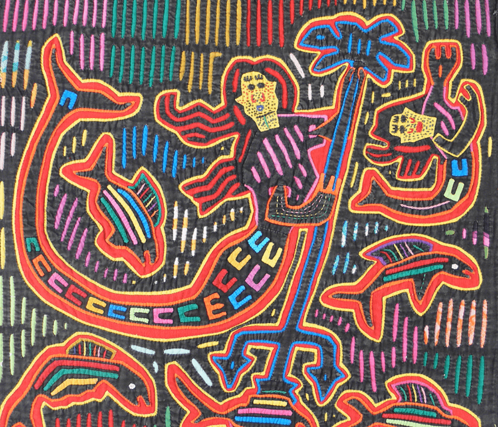aztec type textile design Textile Exhibit; Fashion & Textile Museum, London