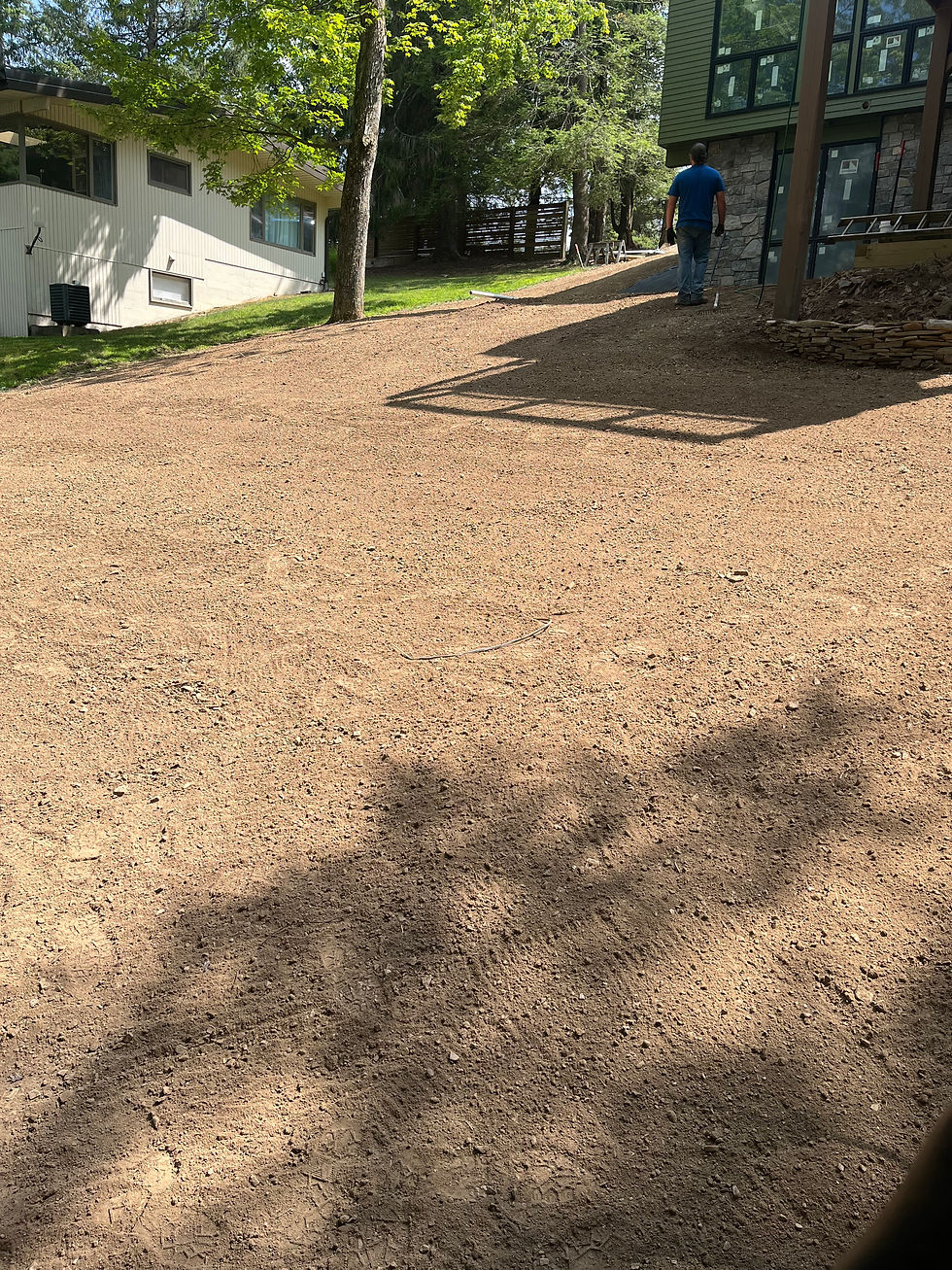 Yard conditioned and rock removal complete