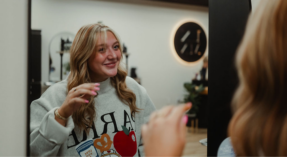 Blonde no-sew weft hair extensions at Luxe & Mane in Bristol, VA