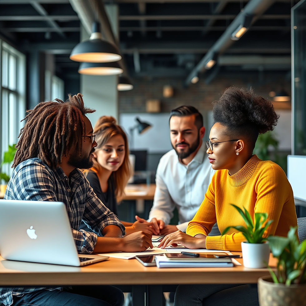 Team brainstorming social media marketing plan for small business growth