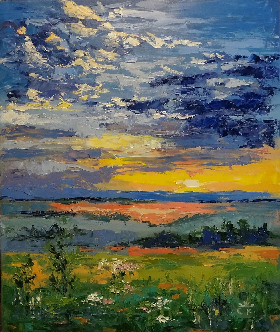 Закат. Поле. 2015