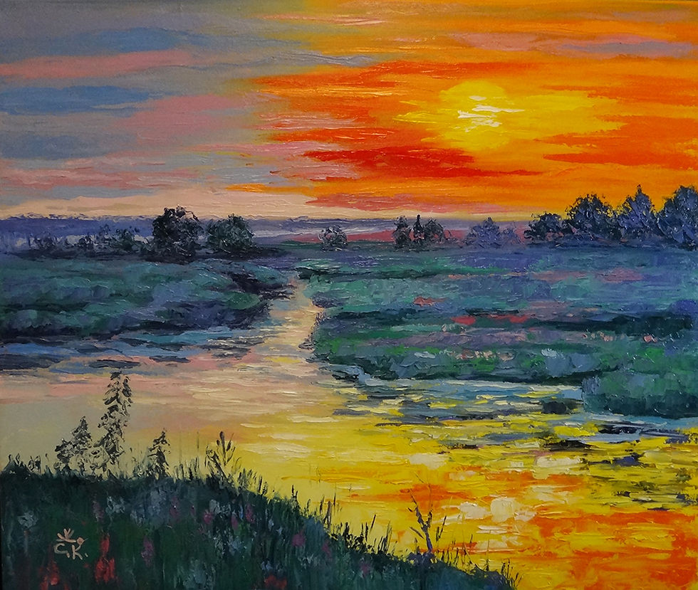 Закат на реке