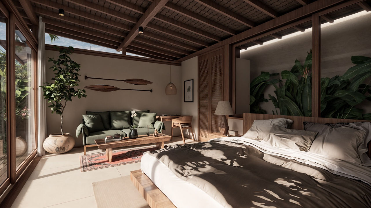 Bedroom in Studio Serena Villas Uluwatu in Bali