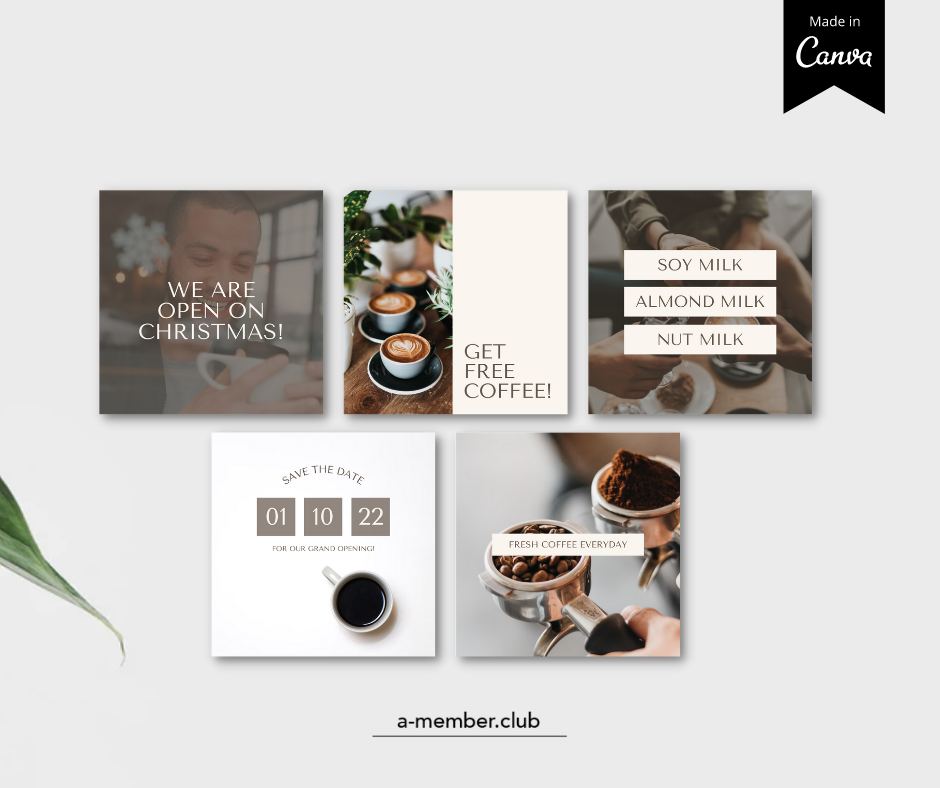 Thumbnail: Coffee Shop Social Media Templates