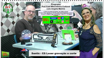 Canal TVi, miscelânea cultural, entrevistando Santis. CS laser gravação e corte (arte)