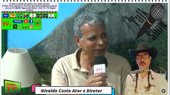 Canal TVi, programa talk show com Tamaki entrevistando o ator e diretor Nivaldo Costa.