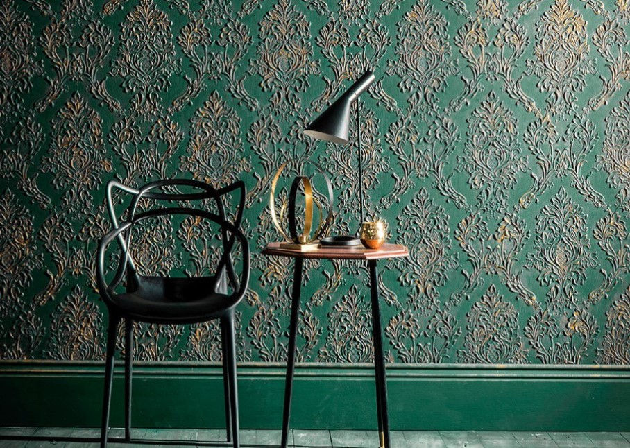 Elegant Lincrusta wallpaper featuring intricate embossed designs, adding a rich, textured finish to walls and bringing a timeless, luxurious look to any traditional or vintage-inspired room