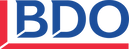 BDO logo in blue with red lines underneath