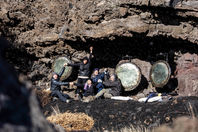Participants with completed MeteoriteGongs during activation day on Mount Etna.