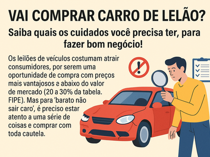 Vai comprar carro de leilão? Saiba quais os cuidados você precisa ter, para fazer bom negócio!