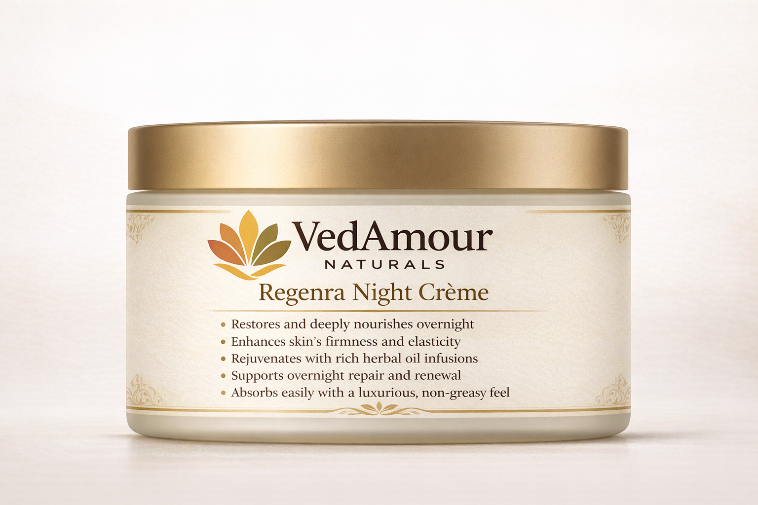 Water-free Ayurvedic night cream with ashwagandha infused oil for overnight nourishment