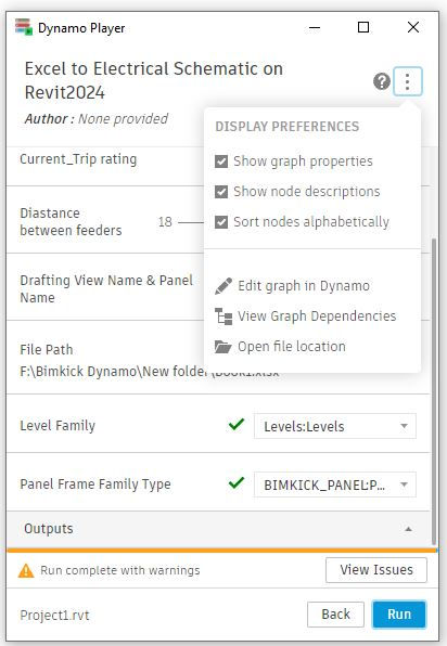 Excel to Elec Schematic from Dynamo for Revit2024