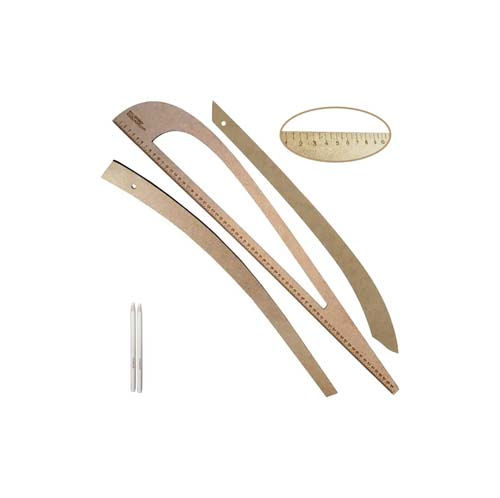 03 Réguas Corte Costura Curva Cava Decote Nº1 Lápis Giz - Faça seus Moldes com m