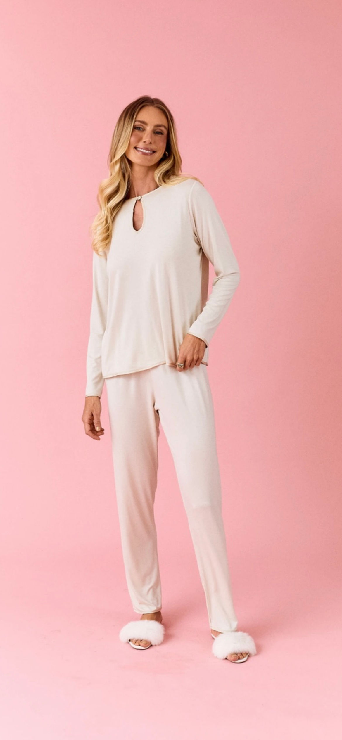 PIJAMA LONGO ETERNAL CREAMY