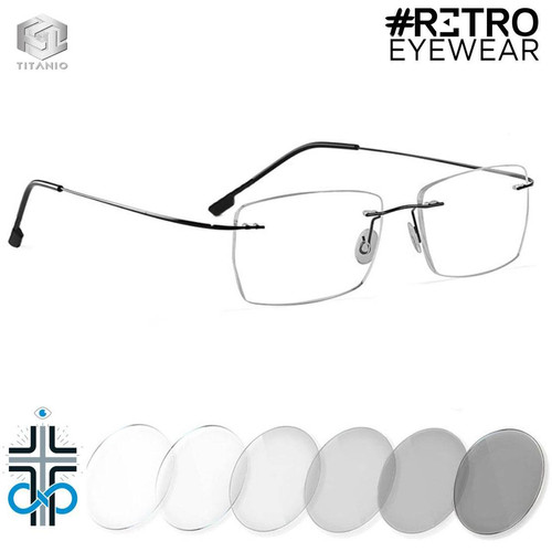 Original TITANIUM® RETRO PC HD INFINITE♾PHOTOCHROMIC AntiBlue