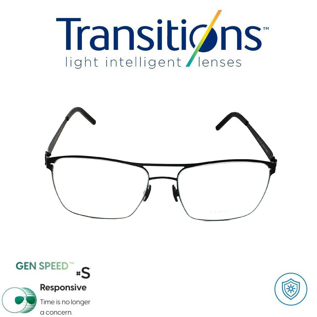 TRANSITIONS© GENS® Anti/Blue Pro Formula MAX+/-2.00 SPEED© Acero  Gafas Óptica