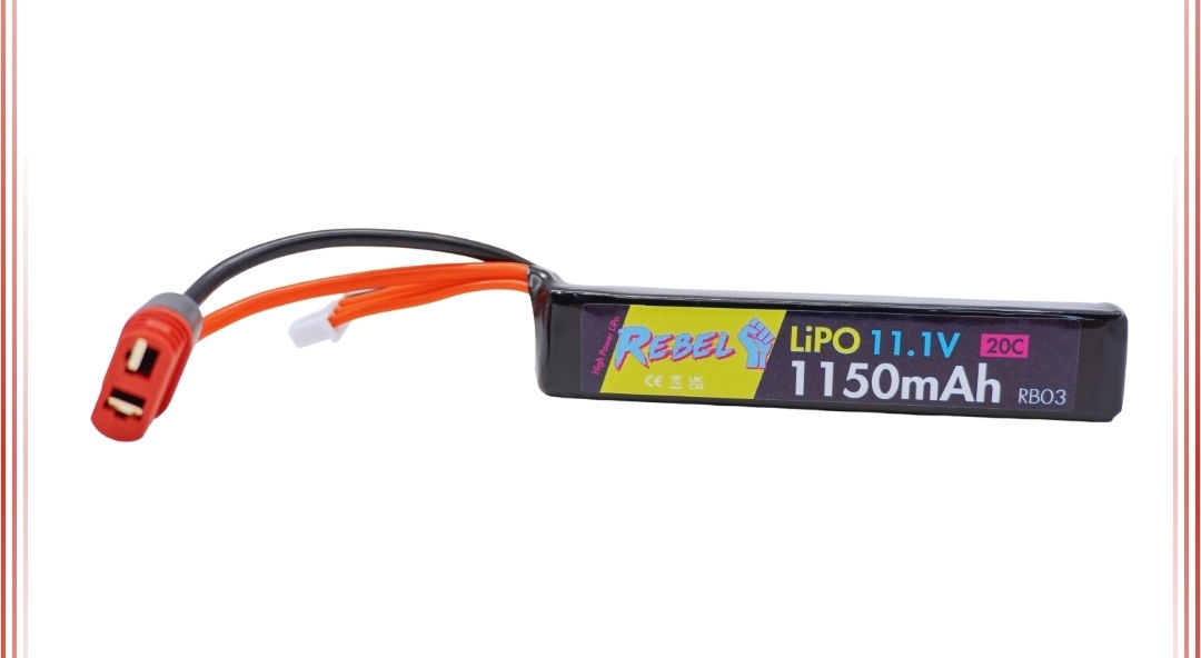 Rebel Battery - 1150mAh Lipo 11.1V 20C Stick - Deans