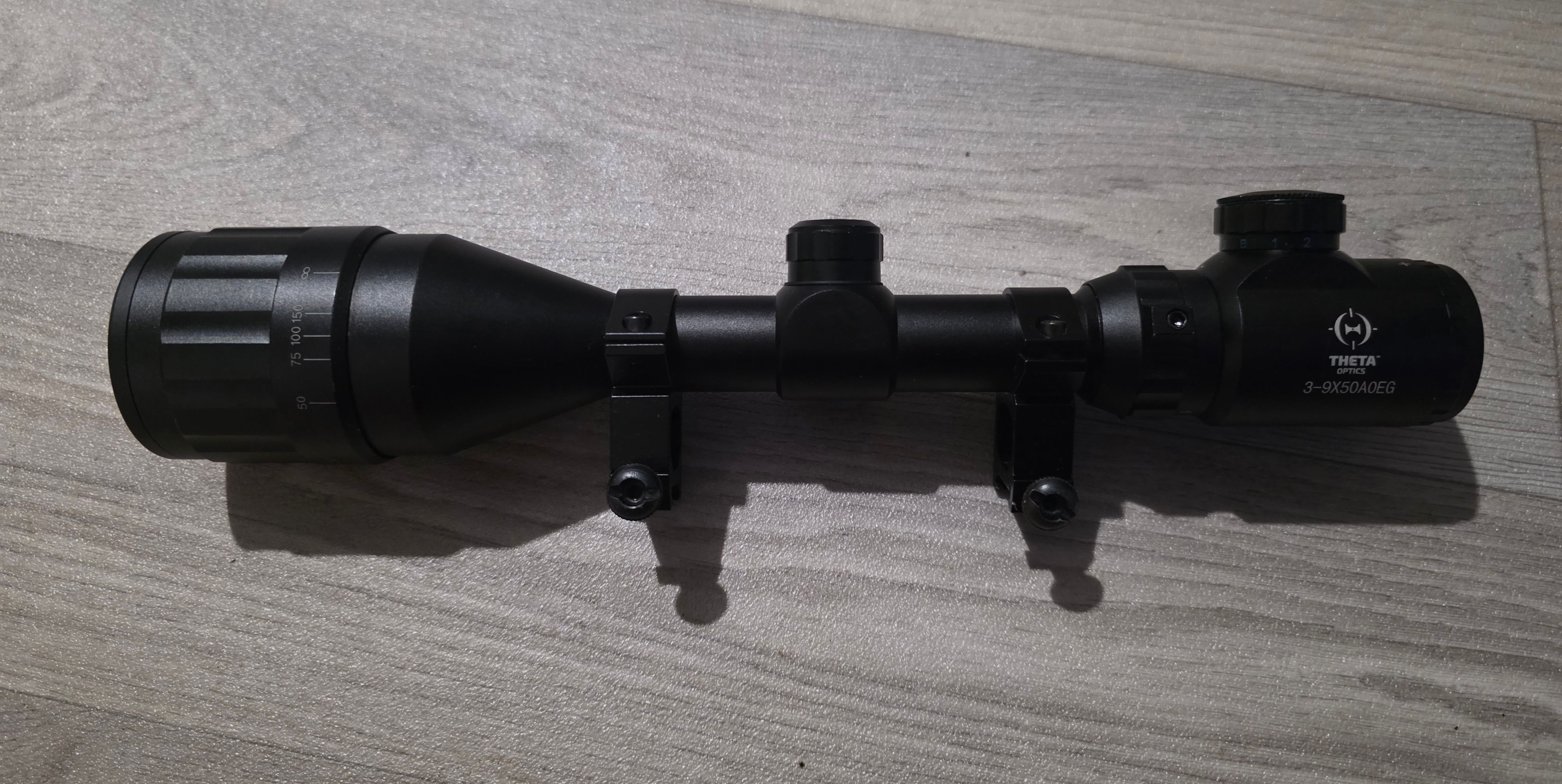 Theta Optics 3-9x50 AOEG Illuminated Rifle Scope