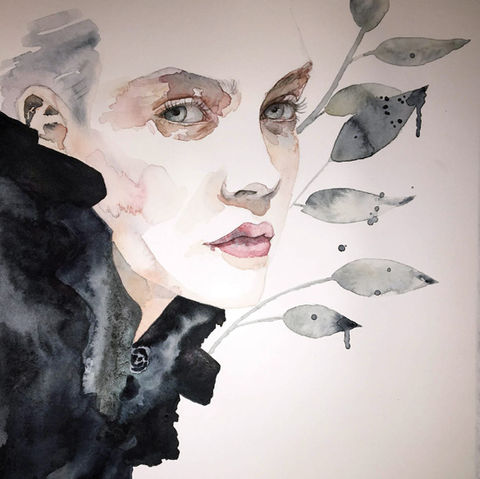 Aquarellzeichnung von Julia Bittruf / Modeillustration / Fashion Illustration