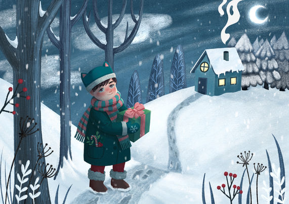 Weihnachtliche Illustration von Julia Bittruf
