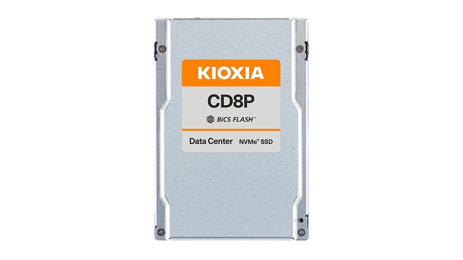 Kioxia SSD CD8P-R 7.68TB U.2 (15mm) NVMe Gen5 SIE Read Intensive DWPD 1 | KCD8XP