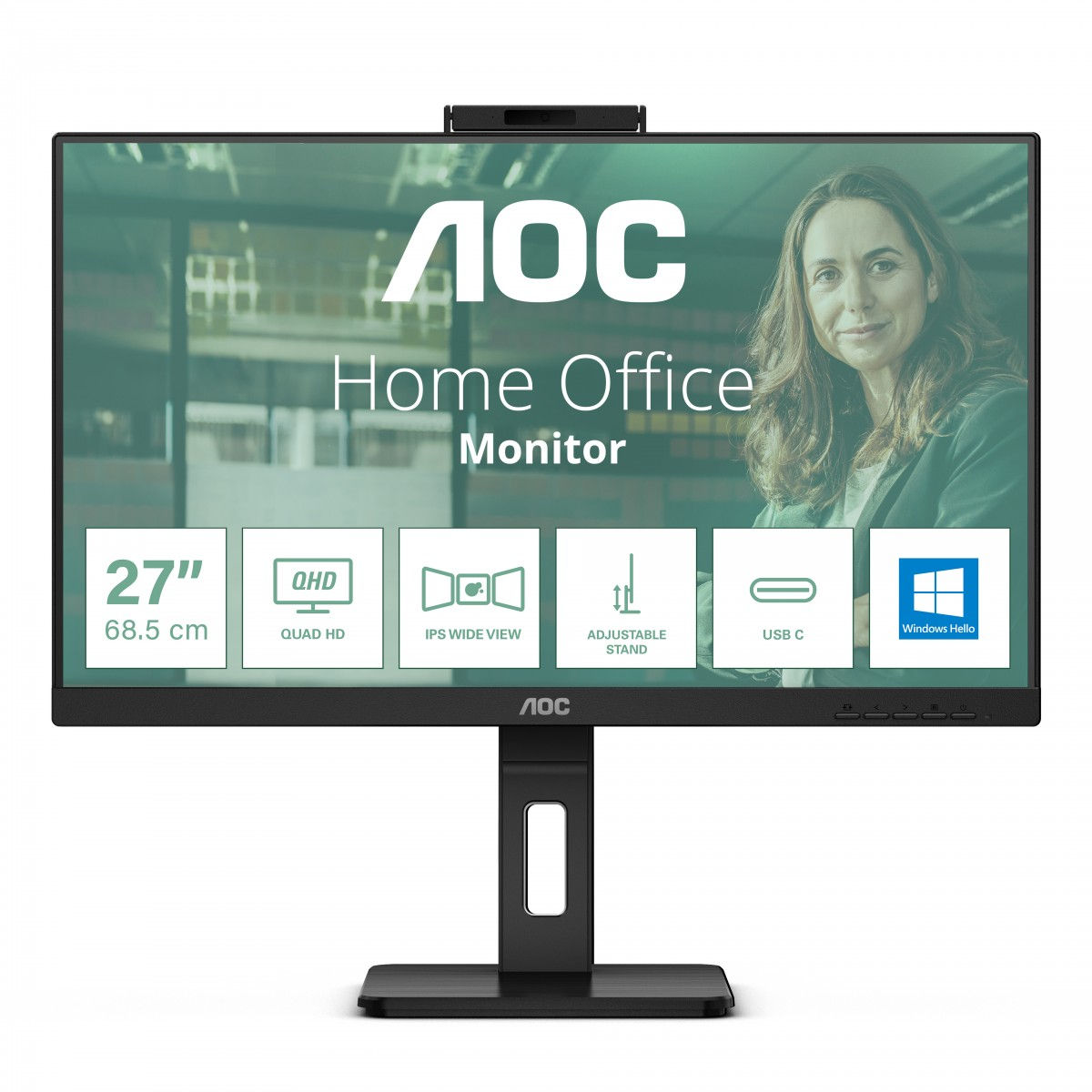 AOC 23.8inch IPS LCD Monitor - 1920x1080 Resolution, 2x HDMI & DP Ports