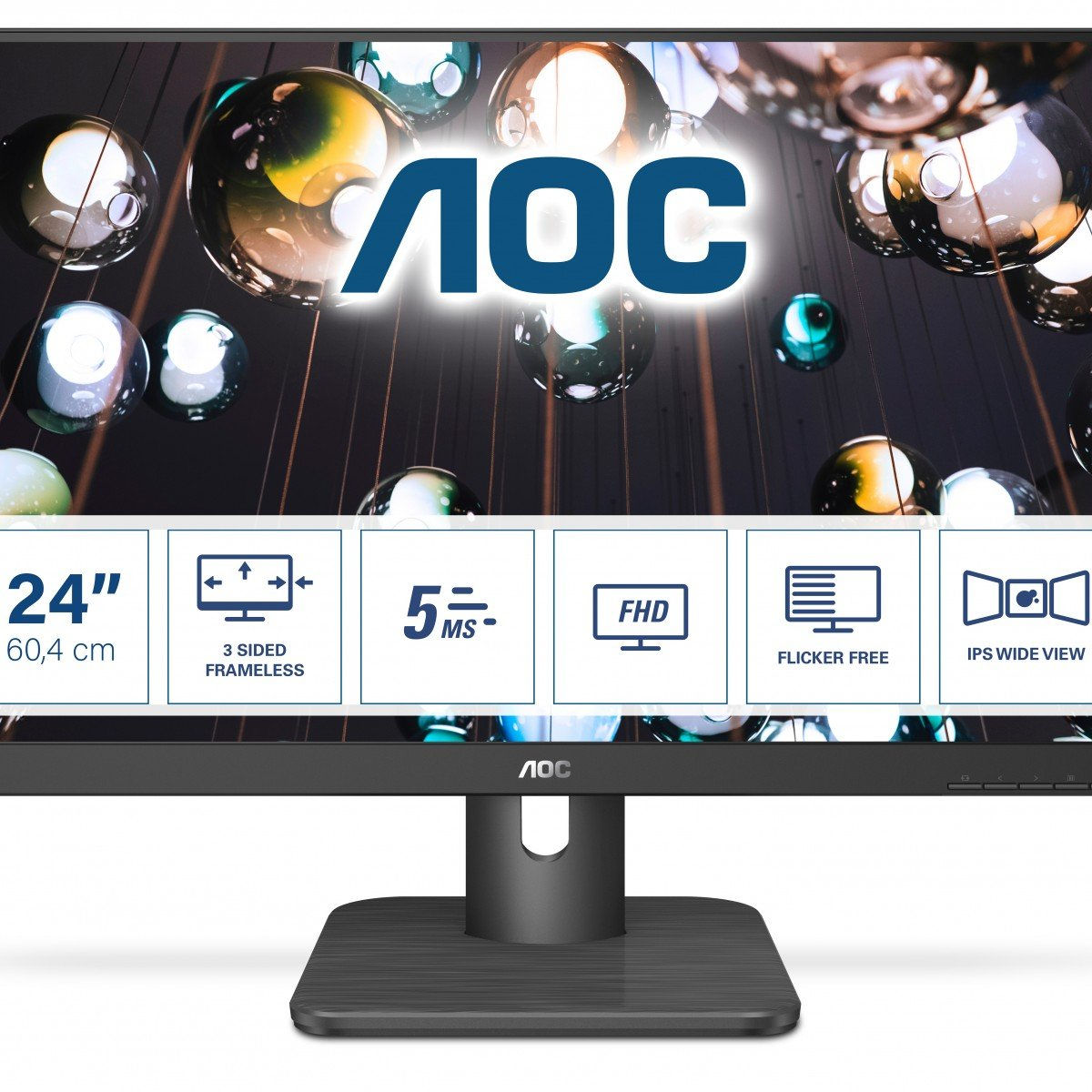 AOC E1 24E1Q computer monitor 60.5 cm (23.8") 1920 x 1080 pixels Full HD LED Bla
