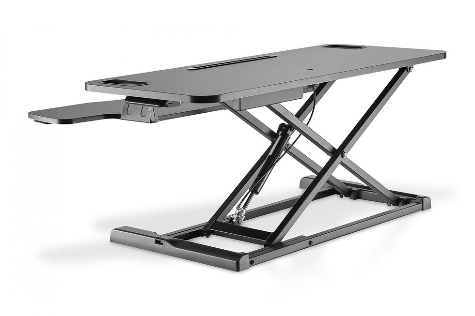 Thumbnail: Height Adjustable Sit-Stand desktop 95x61x10-50cm, Lower Keyboard and mouse deck