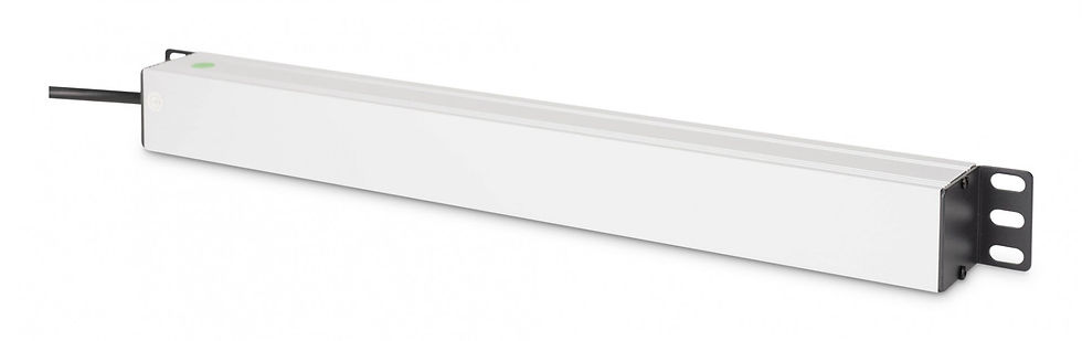Thumbnail: PDU Rack Power Strip 19" with overload fuse, 9 Schuko CEE 7/3 (45°) sockets, 2m