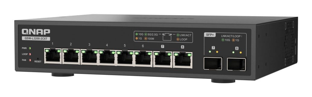 QNAP QSW-L3208-2C6T network switch Managed L2 10G Ethernet (100/1000/10000) Desk