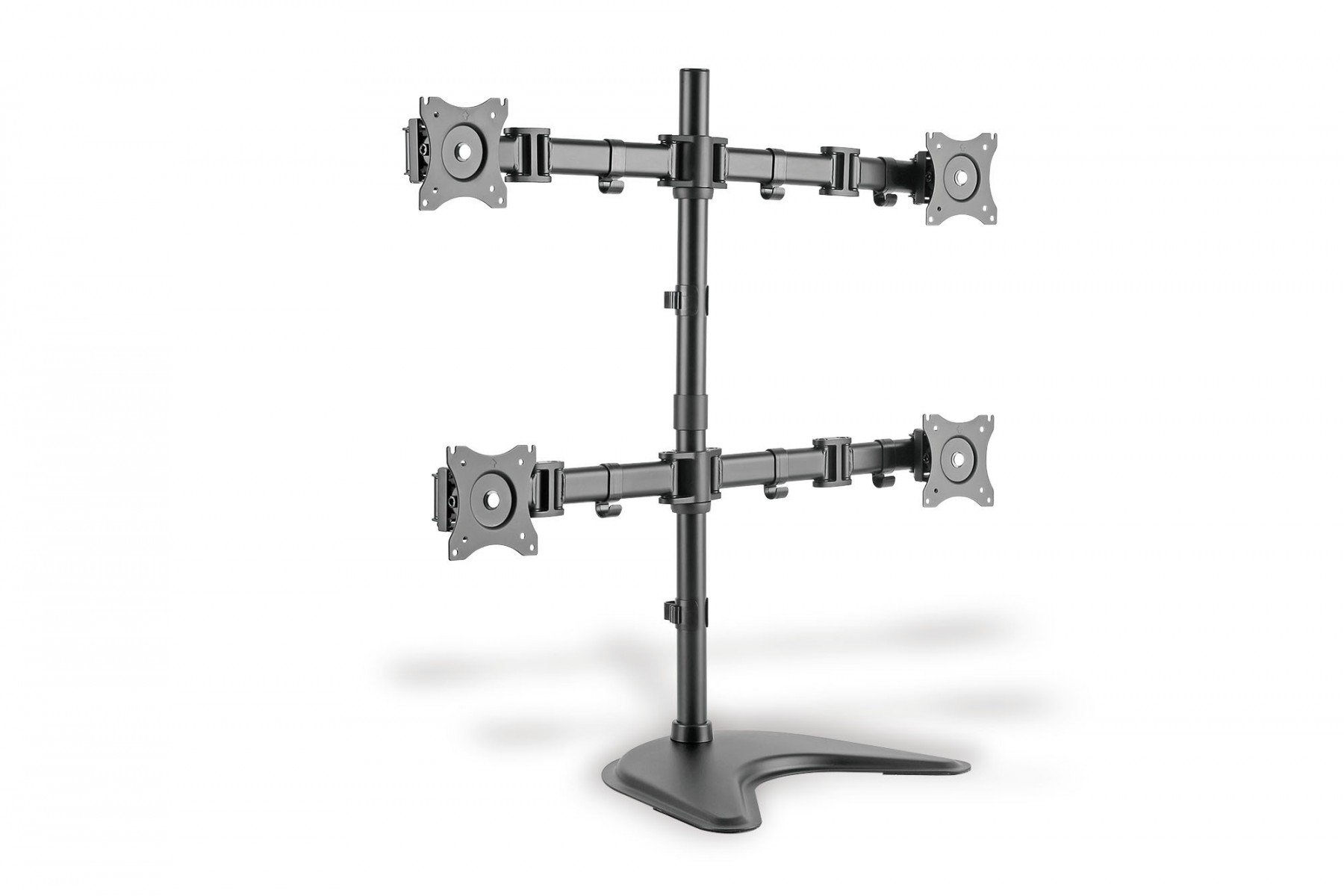 Quad Monitor Desk Stand/Clamp Mount, black 15-27", max. load 4x8Kg,VESA max. 100