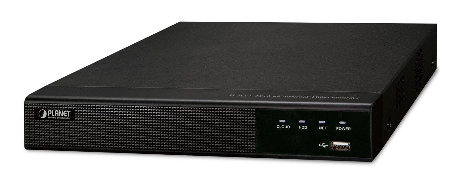 Planet NVR-1600 H.265 16-ch 4K(8MP) Network Video Recorder: H.265(+)/H.264(+), 1