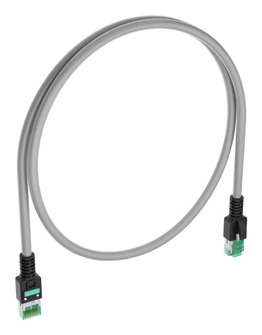 Fibrain Data Patchcord Cat.6 S/FTP 3m Grey Cable, Aqua Connector, Aqua Icon
