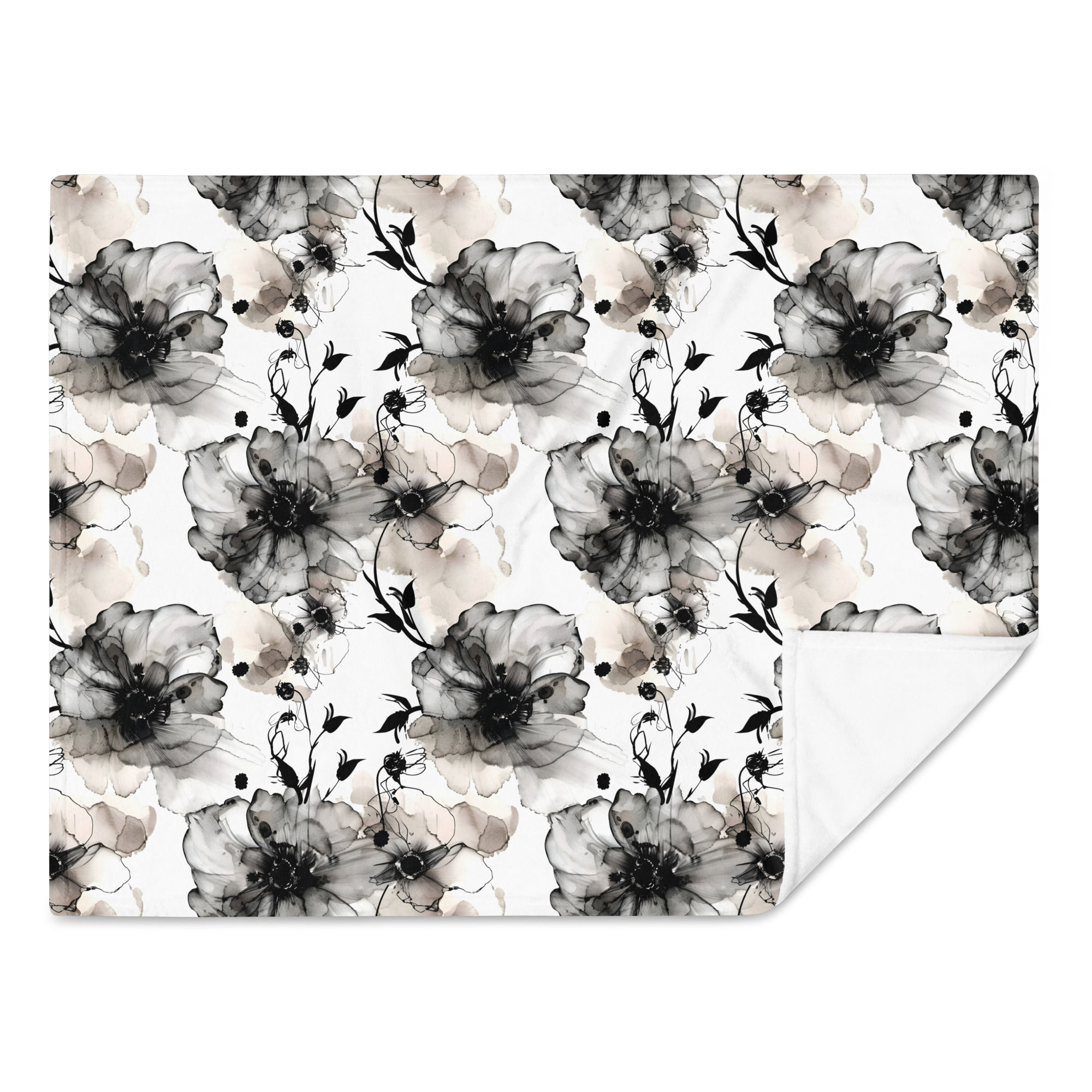 Watercolor Floral Throw Blanket
