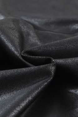 Thumbnail: Black Crossed Dip Waist Leather Leggings