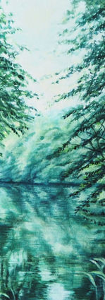 初夏のあざみくぼ沼Ⅰ　水彩・アクリル　420×328　2021