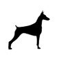Black silhouette of a Doberman - Logo