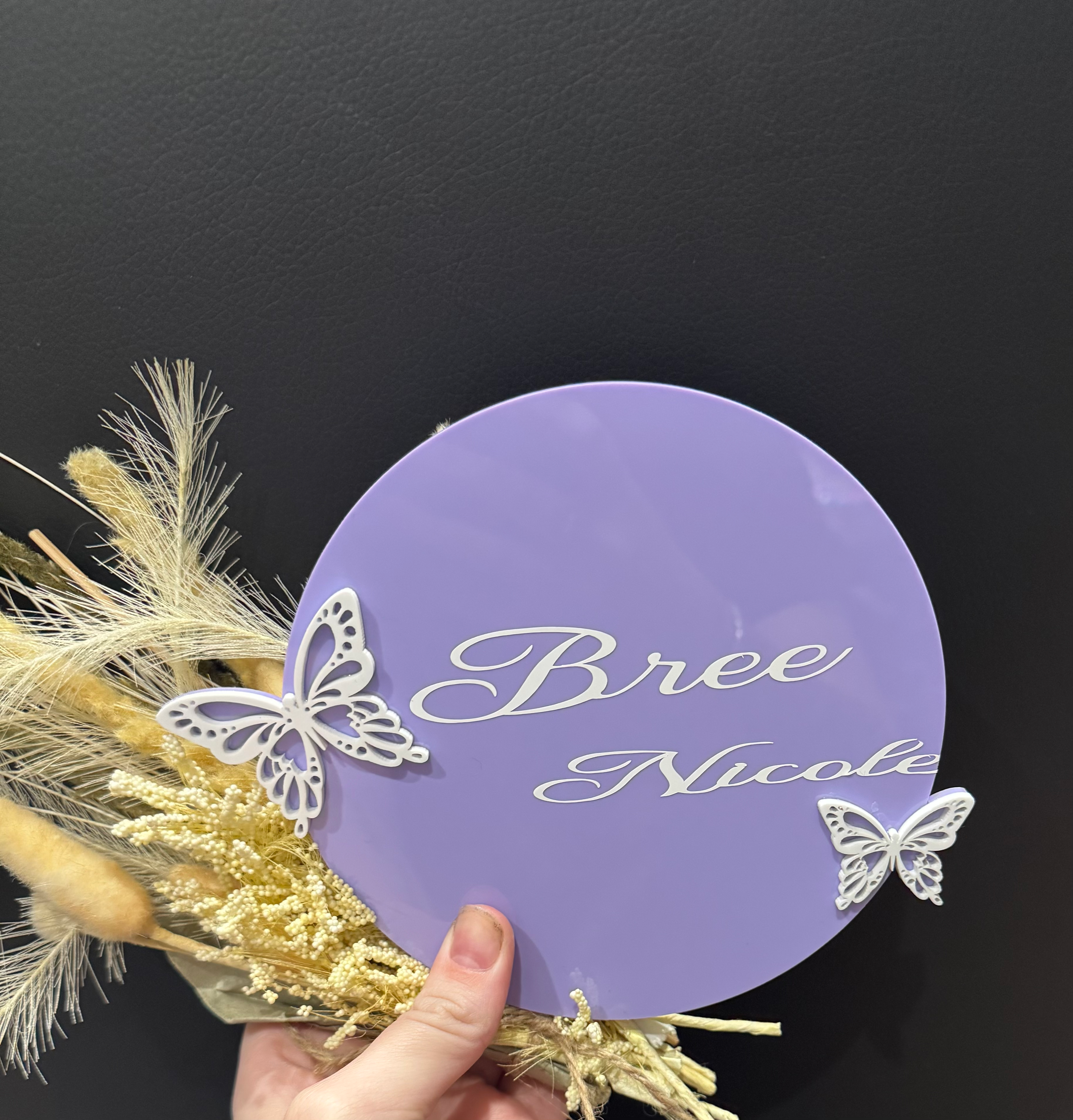 Acrylic butterfly plaque (personalised)